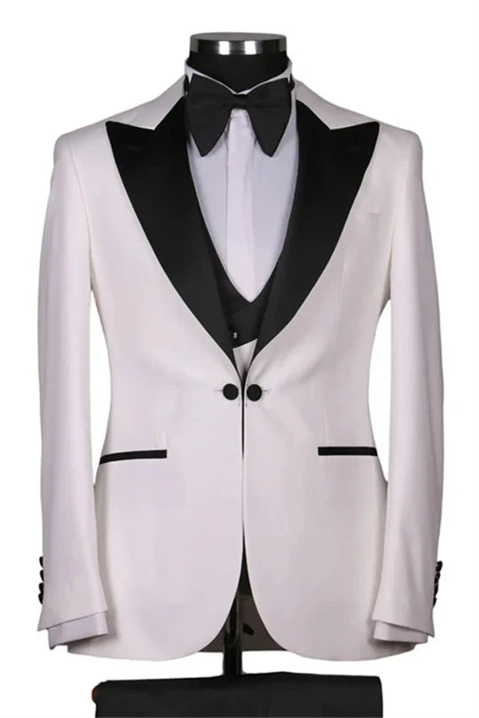 Suzhoufashion White Single Breasted Wedding Men Suits