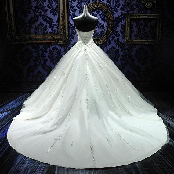 Sweetheart Beading Lace-Up Princess Dress Gorgeous Ball Gown  Wedding Gown
