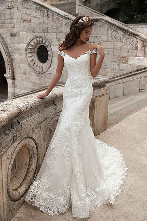 Sweetheart  Lace Wedding Dresses Online Tulle Crystals Belt Dresses for Wedding