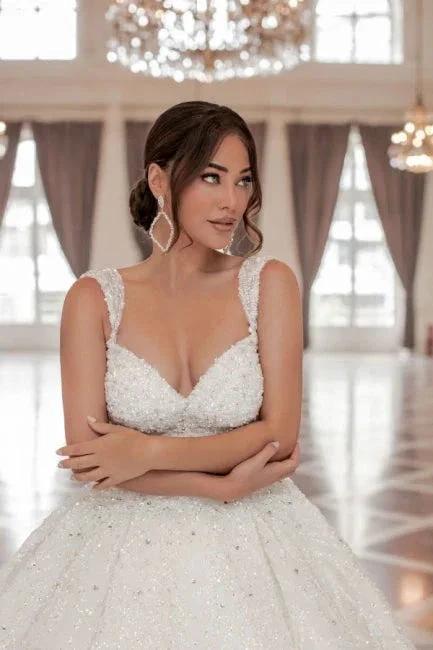 Sweetheart Straps A-Line Princess Wedding Dress (ZD15713)