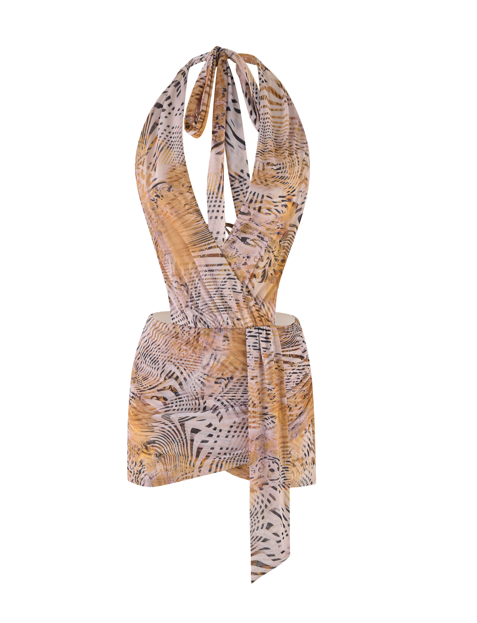 YARA MINI DRESS - NEUTRAL : ANIMAL : ANIMAL MARBLE