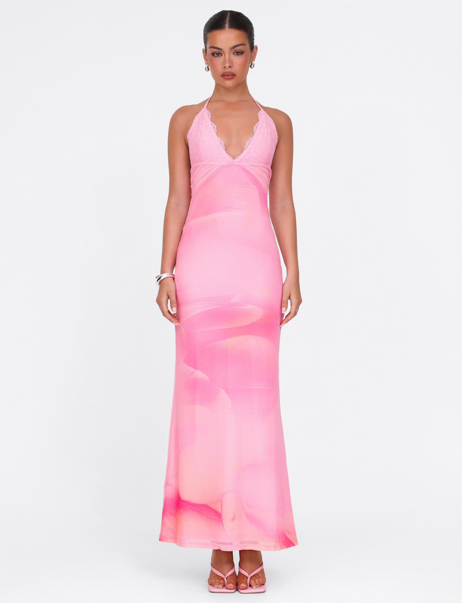 DENAE MAXI DRESS - PINK : FLORAL : PINK BLOSSOM