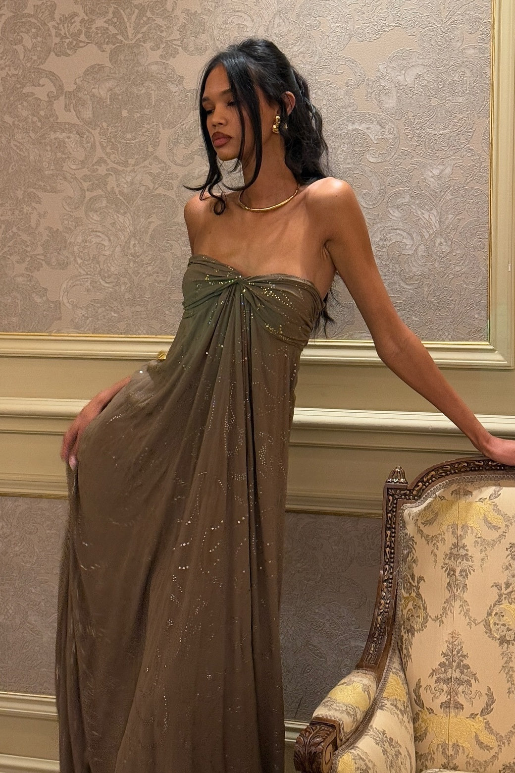 Charming A Line Sweetheart Dark Green Long Prom Dress with Beading - VelvetHem