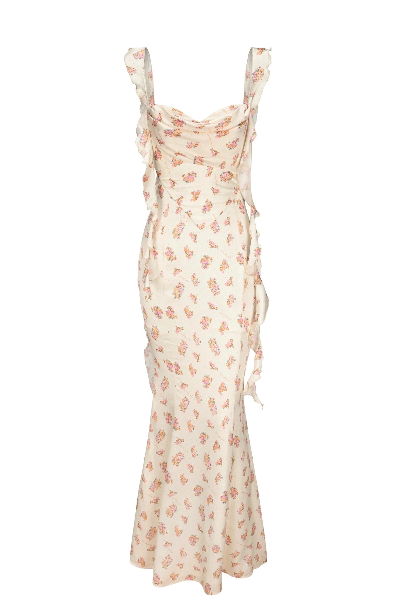 Lovely Mermaid Sweetheart Pink Long Prom Dress with Backless Ruffles