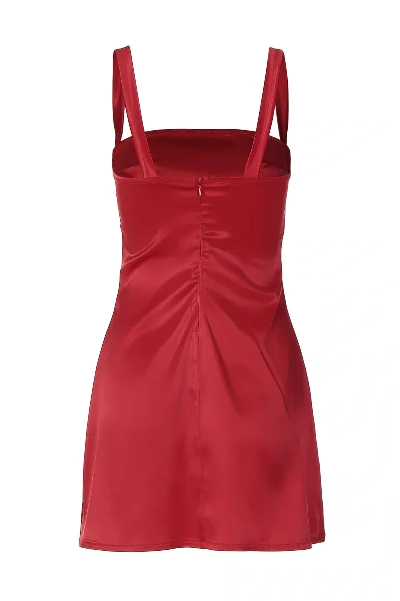 Chic Sheath Sheath Spaghetti Straps Plum Short Homecoming Dress