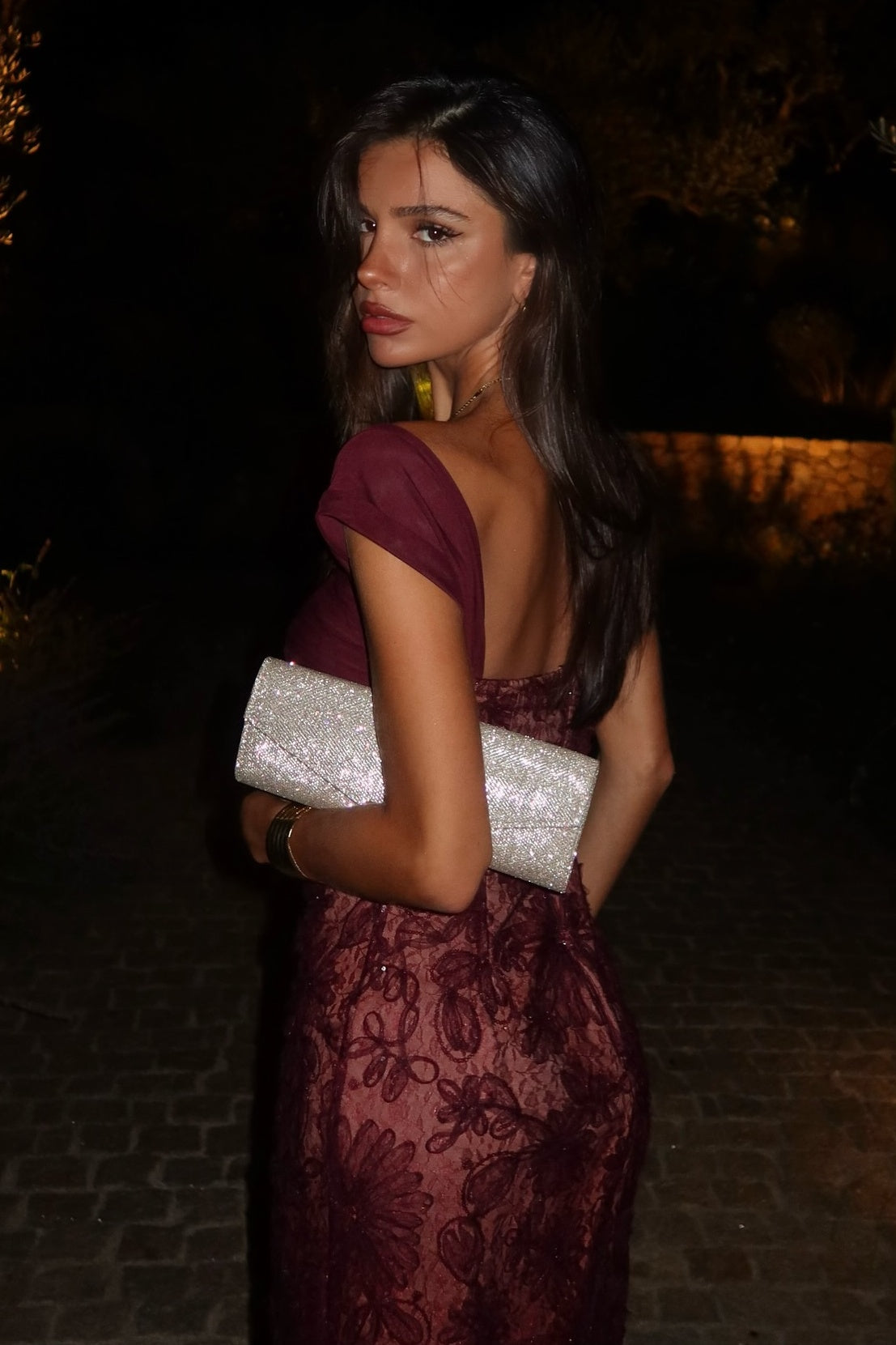Chic Mermaid Sweetheart Burgundy Long Prom Dress with Lace