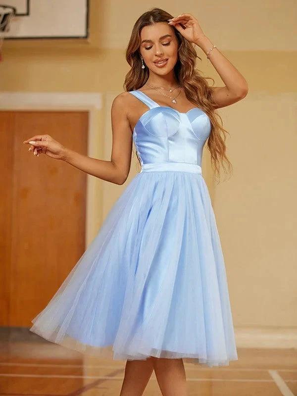 Straps Short Dress Knee Length Party Dresses (ZD11675)