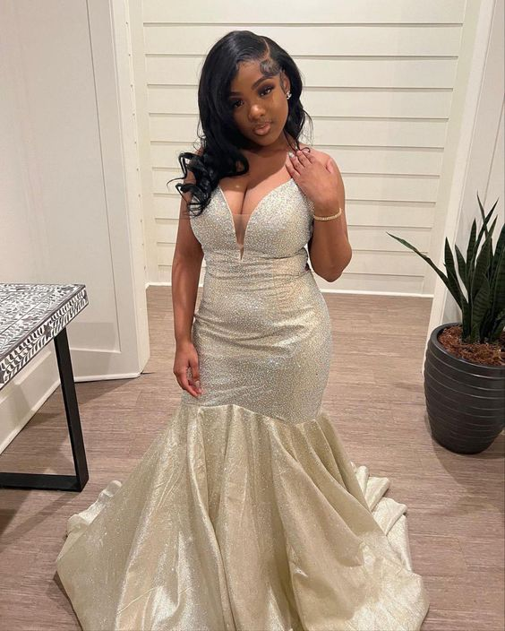 Charming Mermaid Lace-up Back Evening Dress Glam Dress Y6468 - VelvetHem