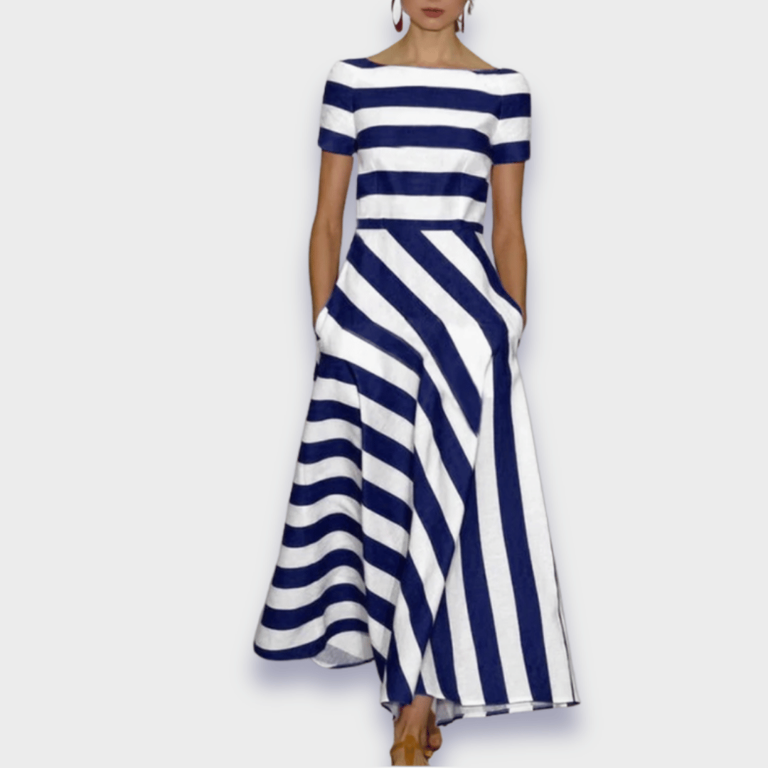 Lucia Striped Womens Maxi Dress with Relaxed Fit and Boutique Fashion Look