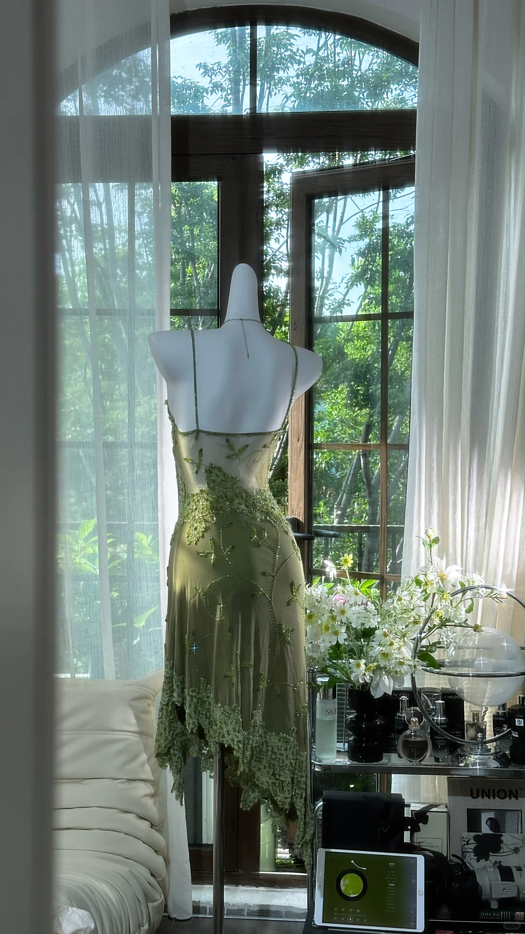 Vintage Spaghetti Straps Green Lace Appliques Beaded Short Graduation Homecoming Dress Birthday Outfits
