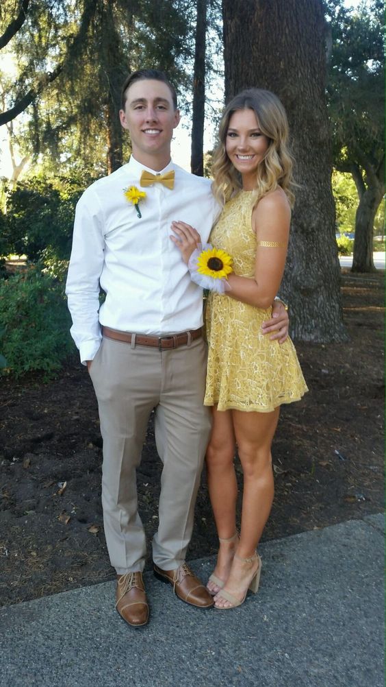 Yellow Party Dress Homecoming Dress Cute Homecoming Dress - VelvetHem