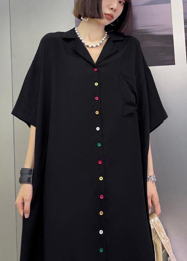 Unique Black Pockets Peter Pan Collar Summer Dress