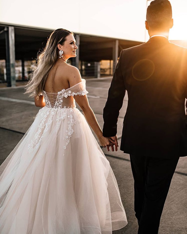 Unique Off-the-shoulder Sleeveless Empire Beach Wedding Dress with Lace