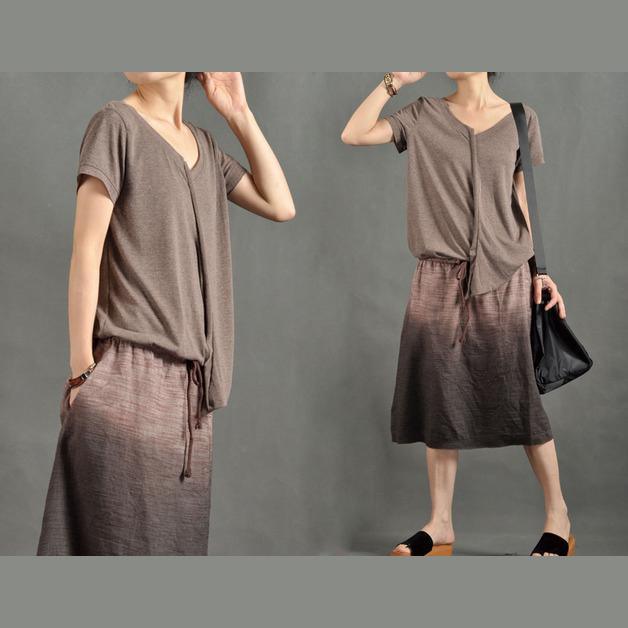Unique Gradient brown sundress maxi dresses