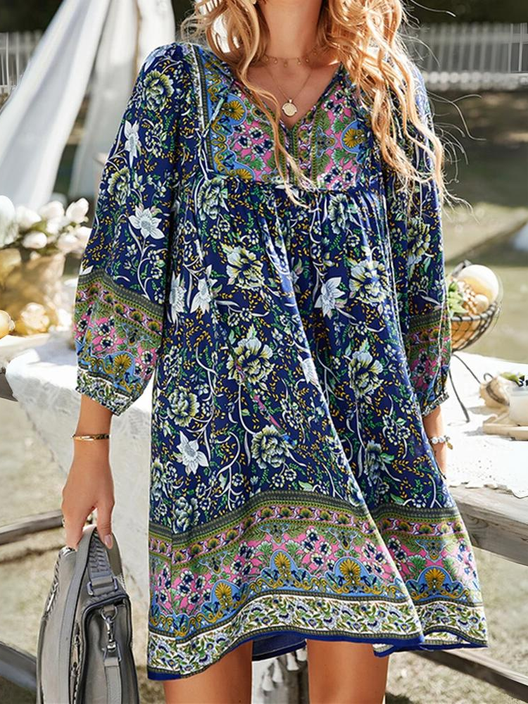 Ruth Elevated Half Sleeve Floral Dress Premium Wardrobe Essential