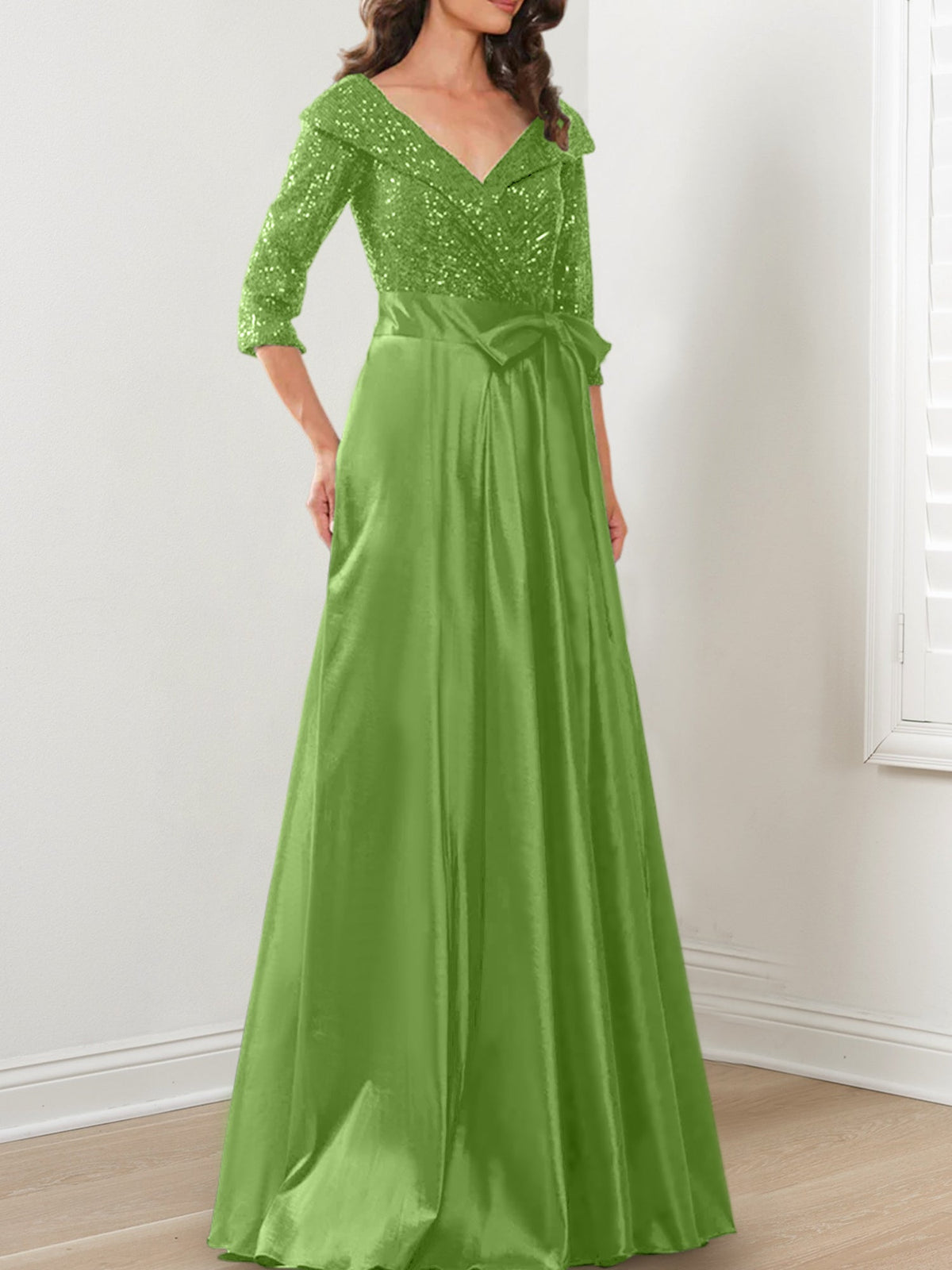 V Neck A Line Gown for the Mother of the Bride