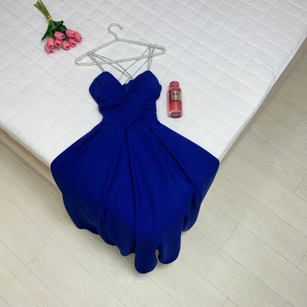 Gorgeous Red Satin Beaded V Neck Evening Dress A Line Party Evening Dress - View 4 | VelvetHem