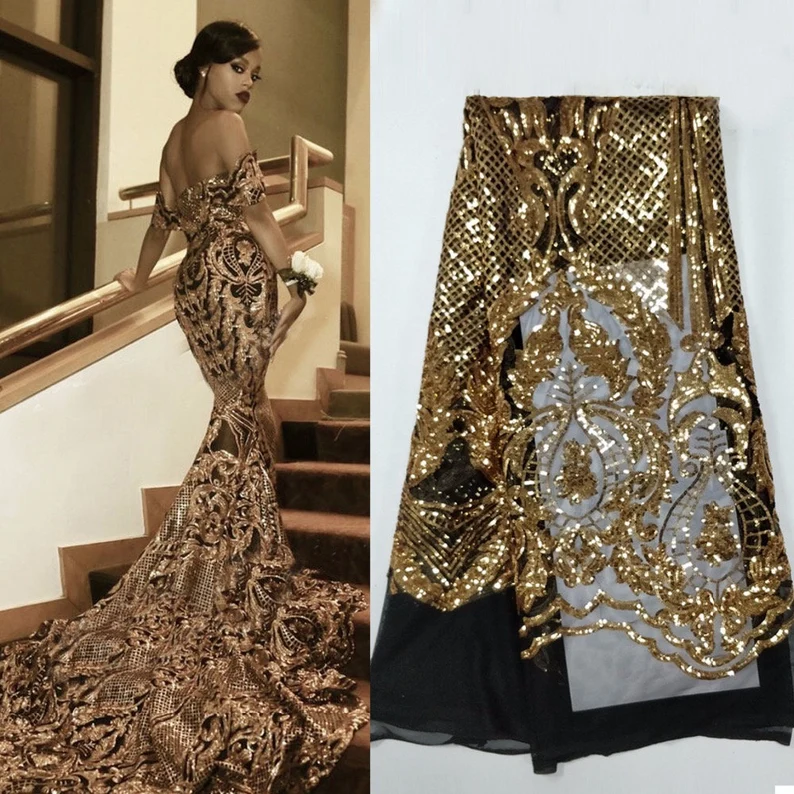 Mermaid Long Prom Dress Lace And Sequins Evening Dress Sexy Formal Dress - View 2 | VelvetHem