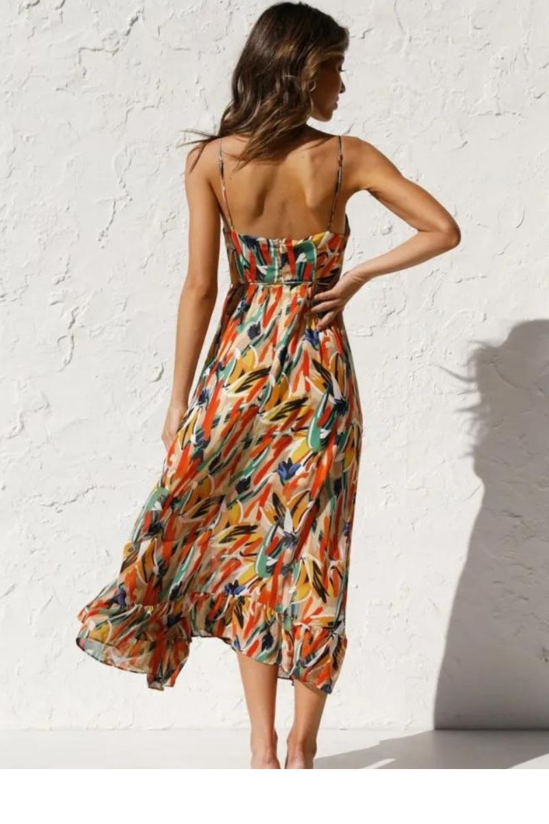 Elisa Minimalist Colorful Midi Dress Designer Edit