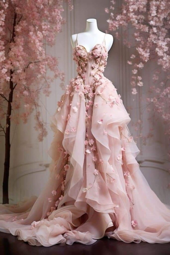 Sweet Pink Chiffon Tulle Appliques Prom Dress Spaghetti Straps Long Evening Dress Y8327