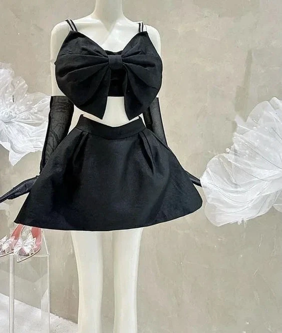 New Arrival Black Two Piece Homecoming Dress Black Party Dress Y2031 by simplepromdress