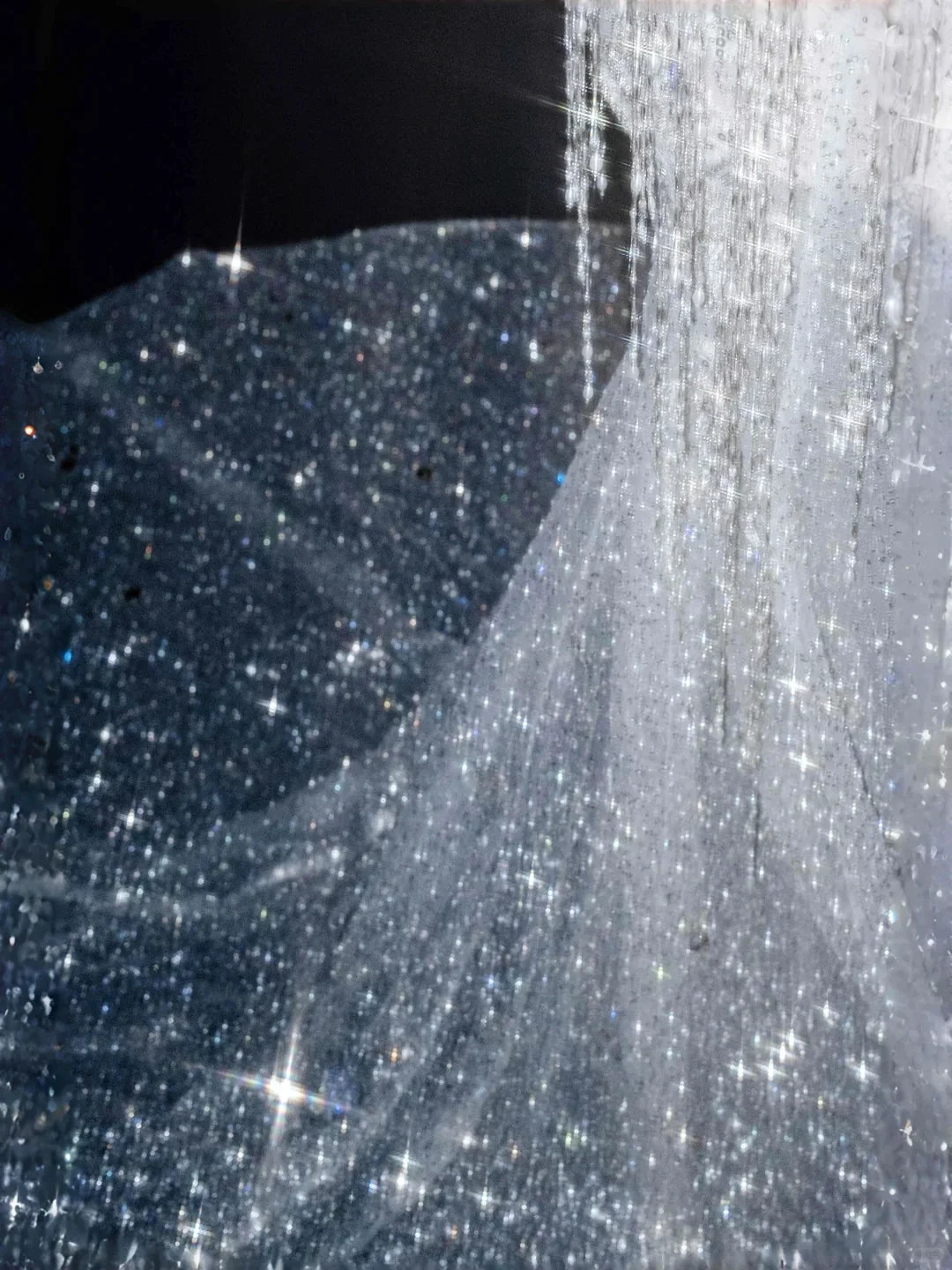 Sparkly Strapless Tulle Sequins Tassel Evening Dress,Slit Mermaid Prom Dress Wedding Dress (ZD13768)