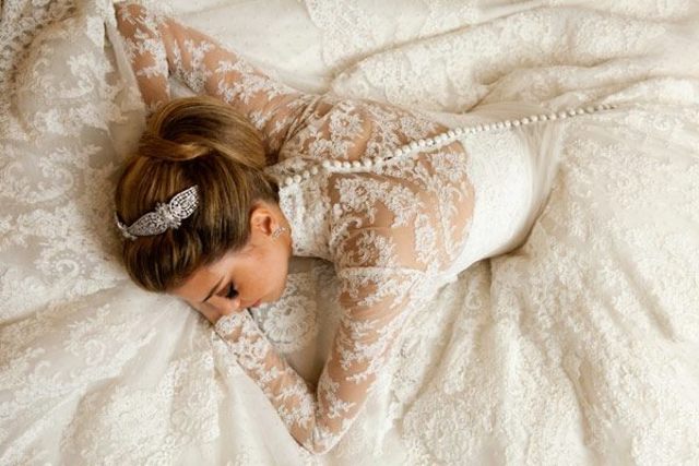 Vintage White Long Sleeve Lace Wedding Dress A-Line Vestidos De Noiva Formal Bridal Gowns