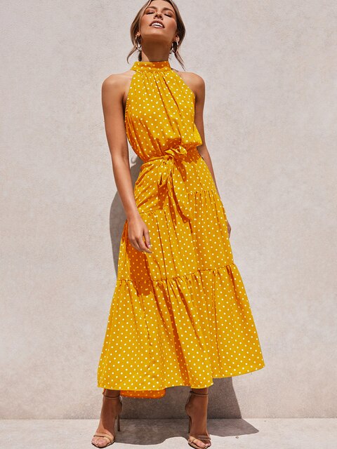 Enrica Premium Polka Dot Dress Evening Wear Edit