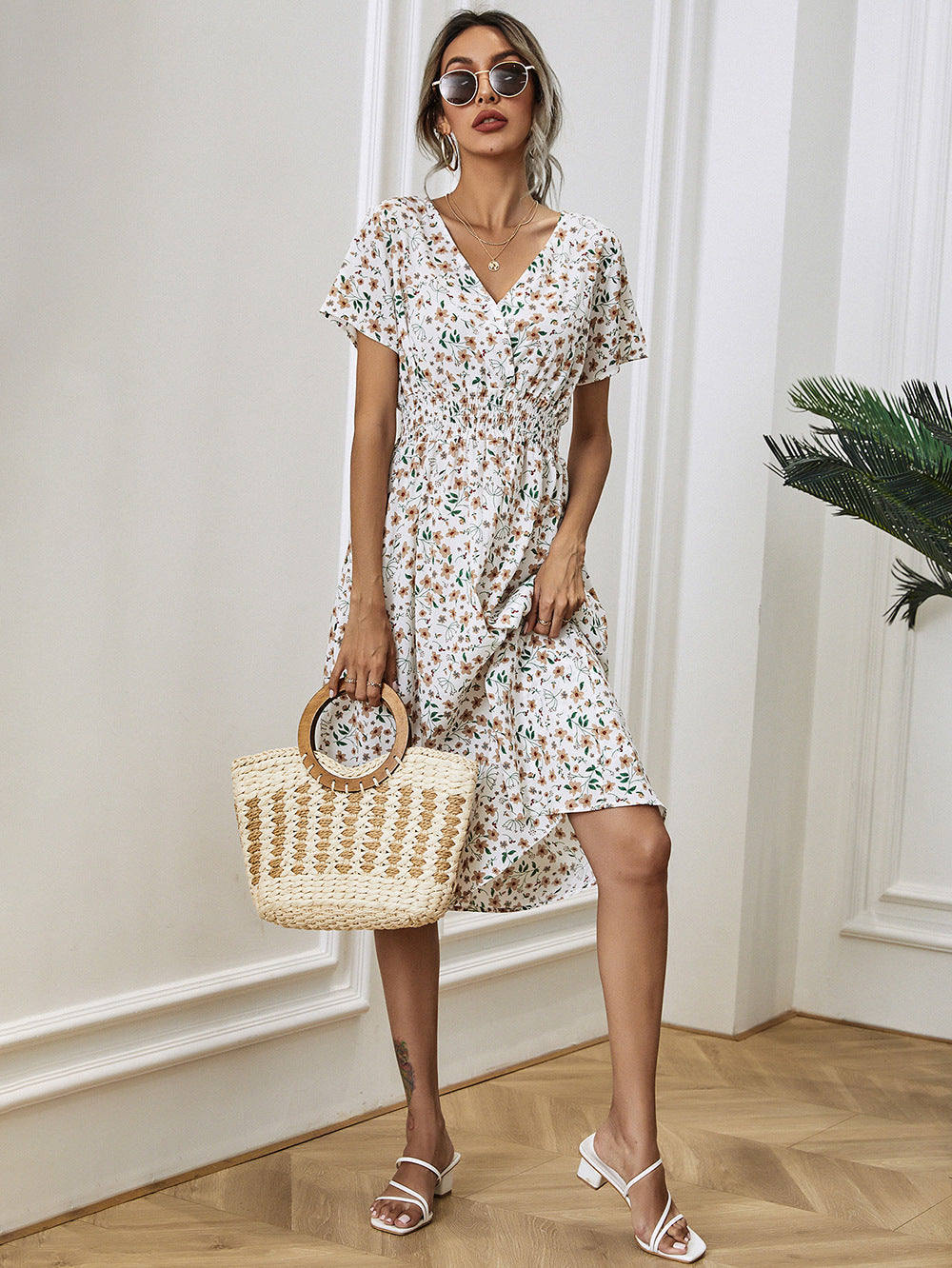 Karen Statement Summer Dress with Floral Print Boutique Collection