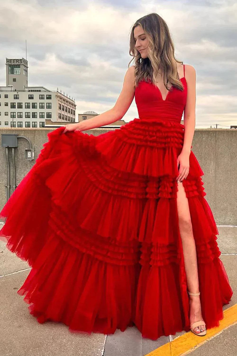 Sexy Daffodil A-Line Doric Sweetheart Long Prom Dress