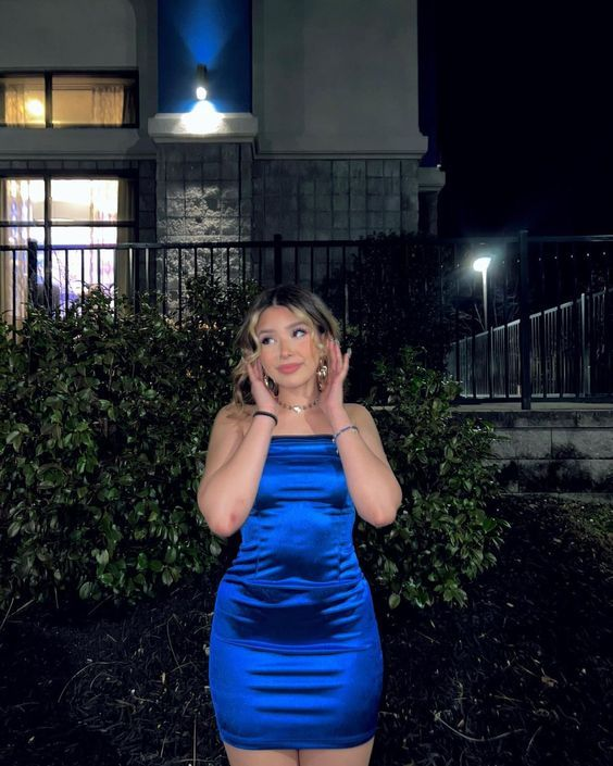 Sexy Royal Blue Strapless Bodycon Homecoming Dress Cocktail Dress - View 2 | VelvetHem