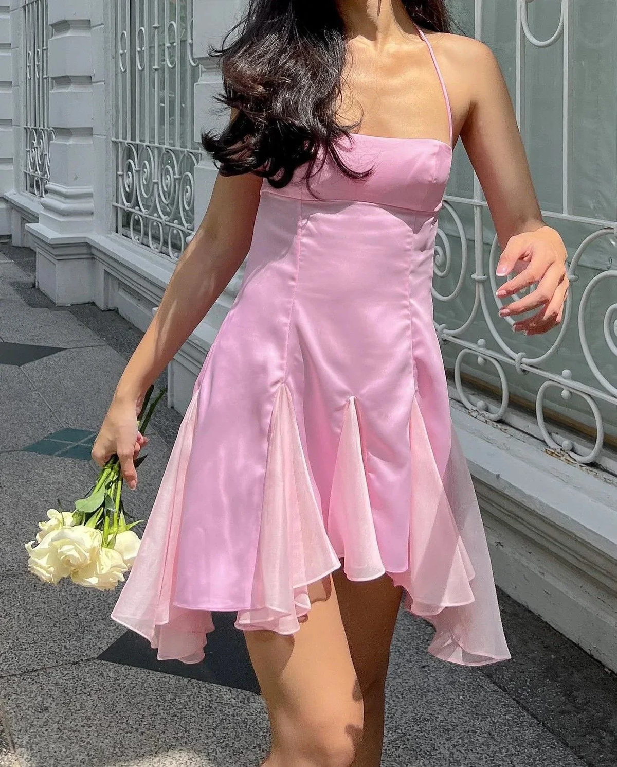 A-line Pink Homecoming Dress Pink Cocktail Dress Y2667 by simplepromdress