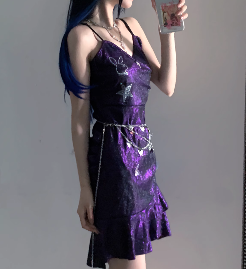 Charming Purple Spaghetti Straps Ruffle Short Homecoming Dress Birthday Outfits