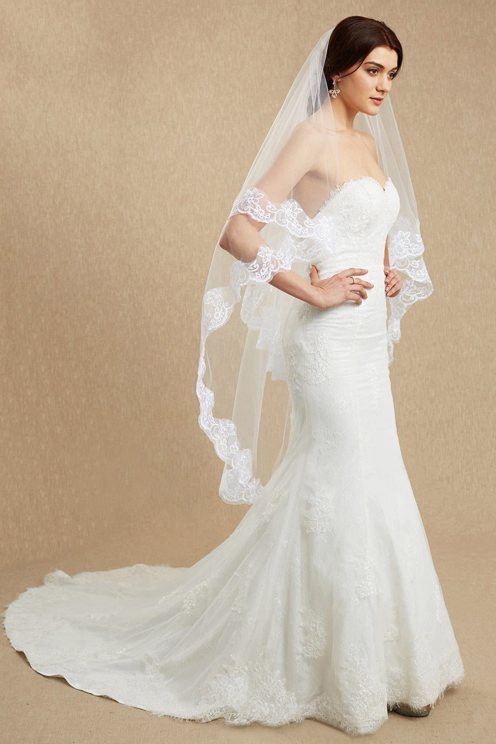 White Lace Wedding Veil