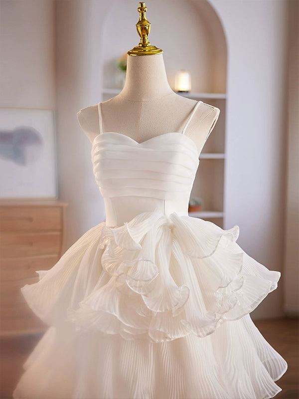 A-Line Ruffles Tiered Short Homecoming Dress