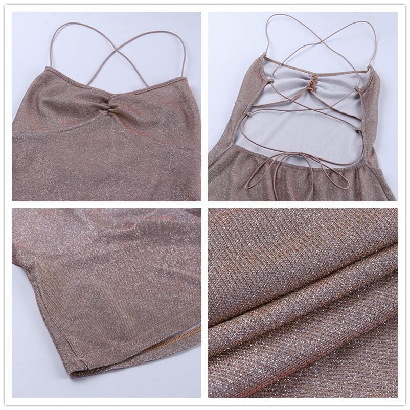 Women Bright Sleeveless Backless Club Party Bodycon Dresses