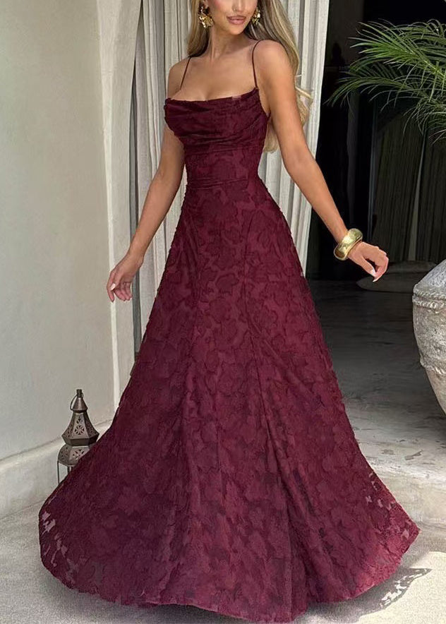 Women Green Exra Large Hem Lace Spaghetti Strap Dress Summer