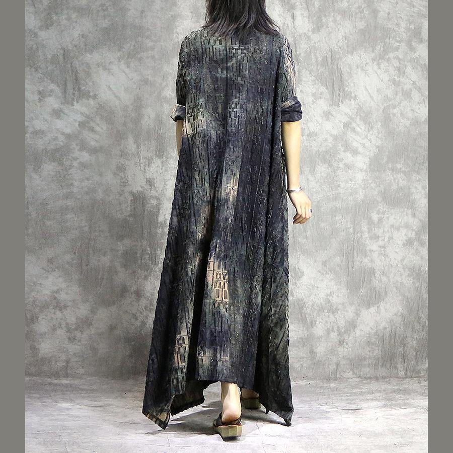Women asymmetric big hem blended dresses plus size  yellow Dress summer prints