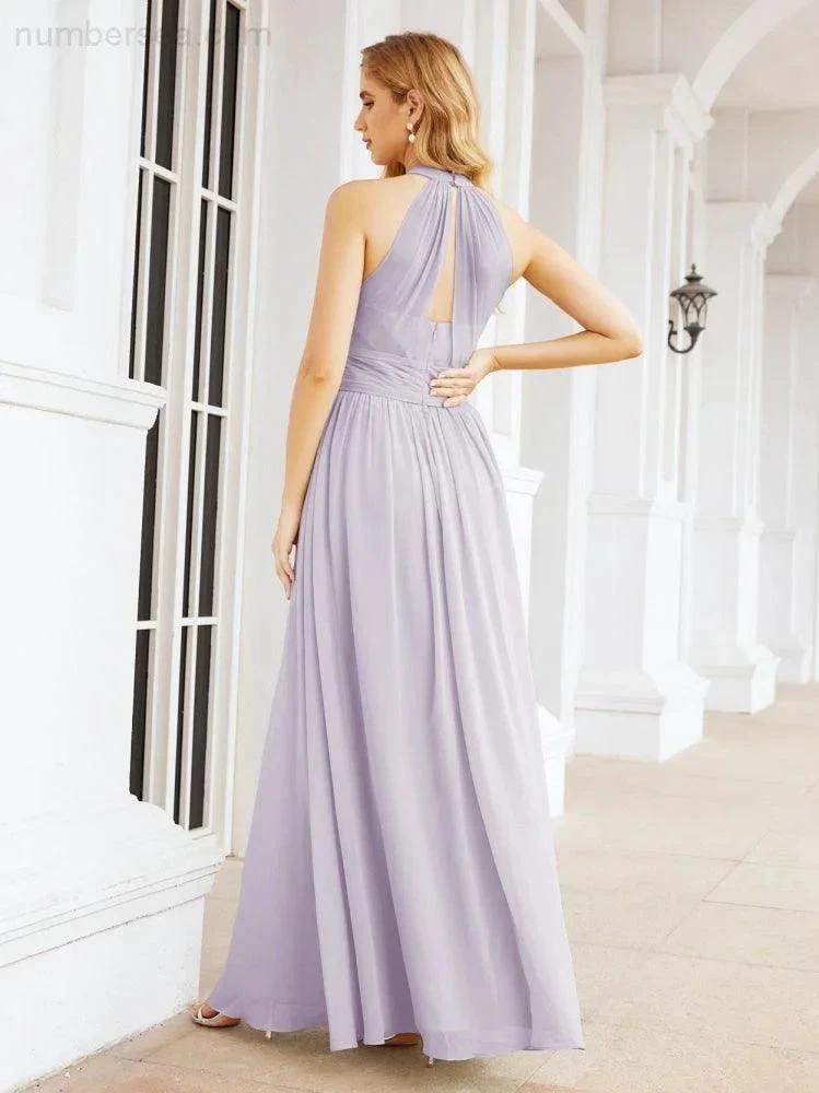 ZapDress Halter Sleeveless Bridesmaid Dresses Long for Party Wedding Evening 28054 (ZD17038)
