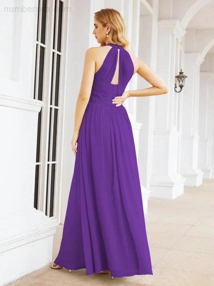 ZapDress Halter Sleeveless Bridesmaid Dresses Long for Party Wedding Evening 28054 (ZD17038)