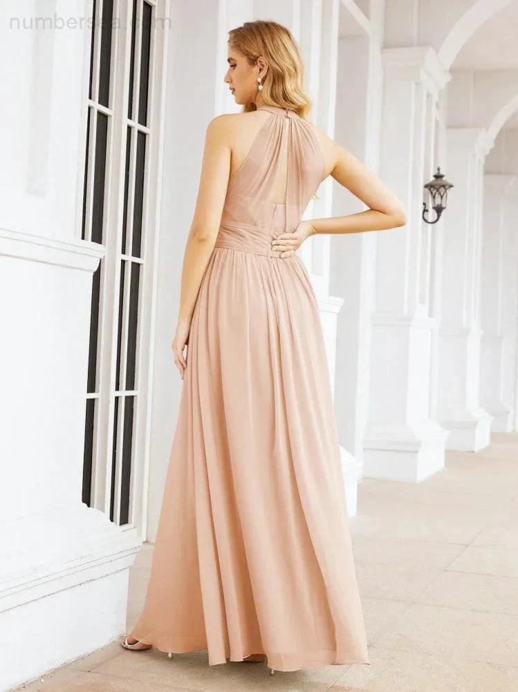 ZapDress Halter Sleeveless Bridesmaid Dresses Long for Party Wedding Evening 28054 (ZD17038)