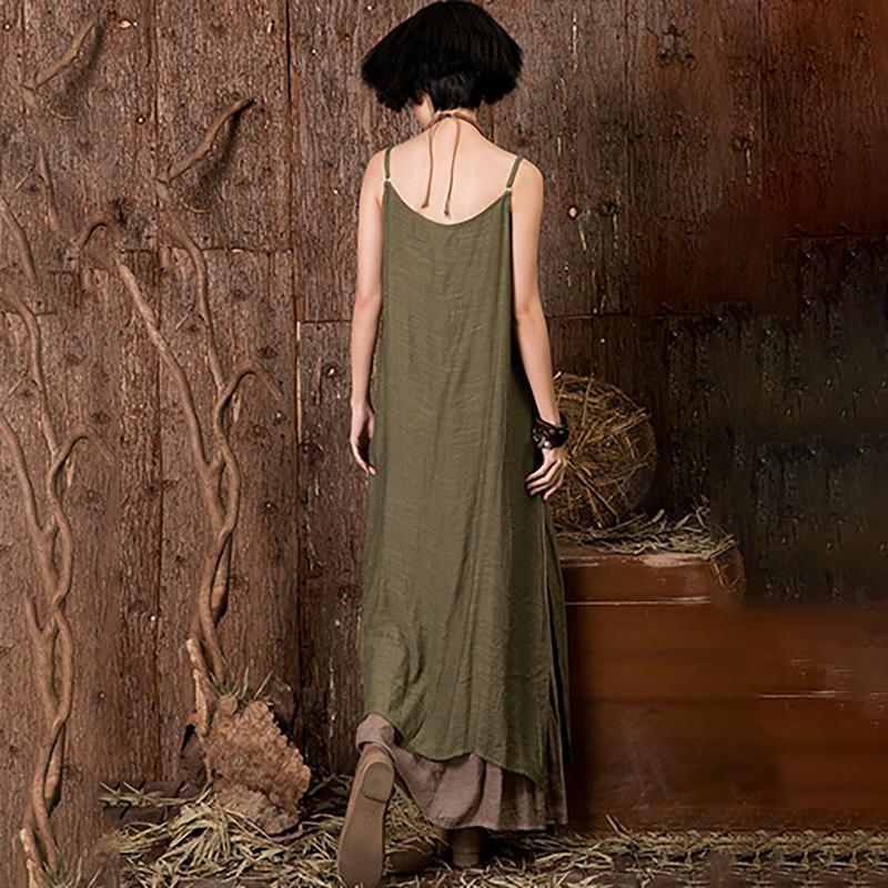 Women's Summer Casual Linen Double-Layer Slip Dress
