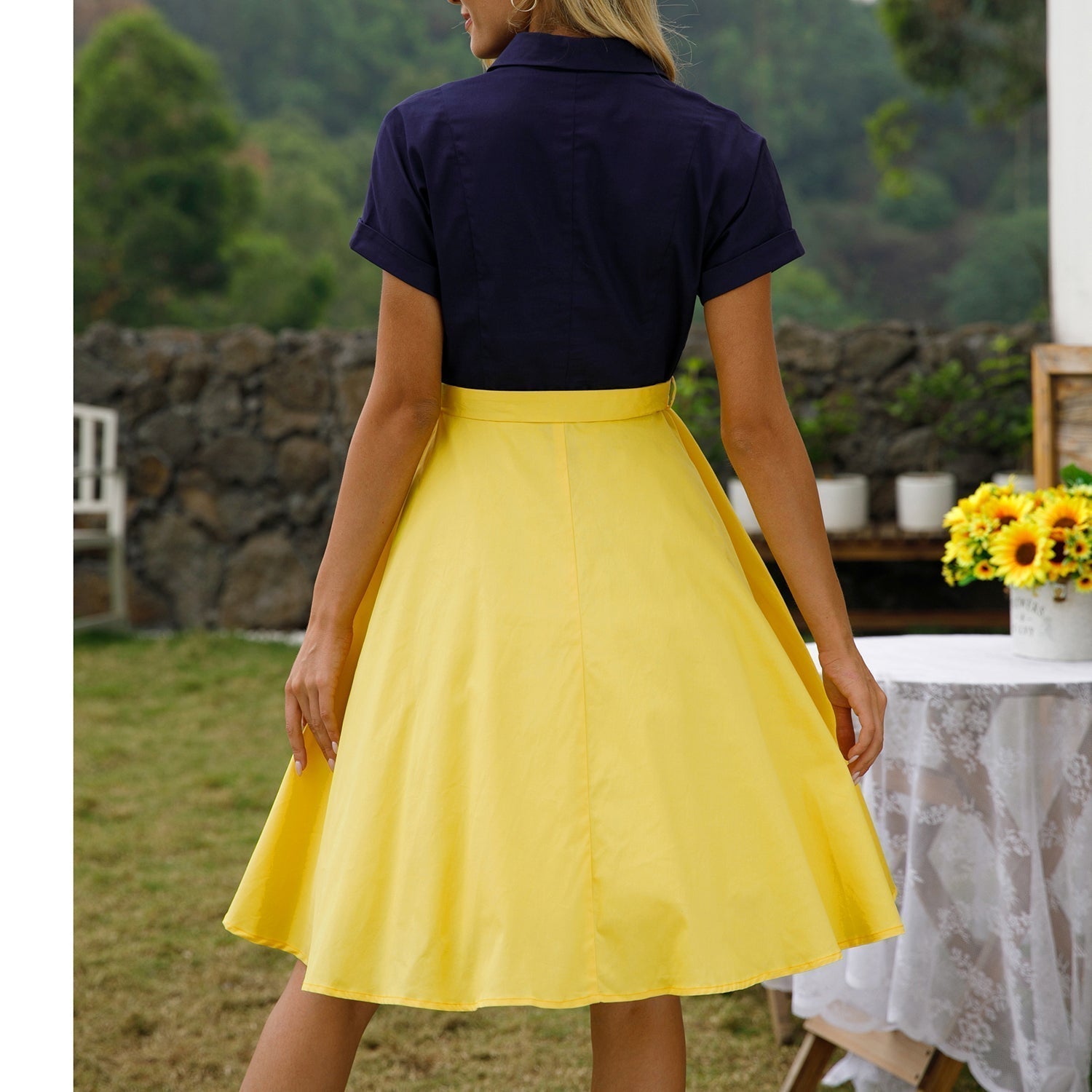 Womens 1950s Retro Rockabilly Princess Cosplay Dress short sleeve 50's 60's Party Costume Gown(S 2XL)