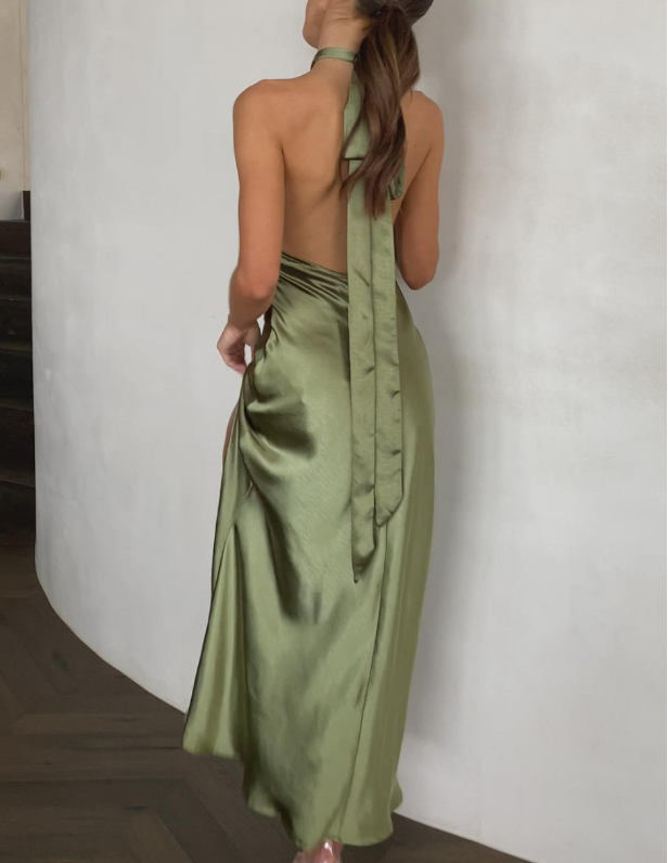 Elegant Sleeveless Backless Strappy Backless Cocktail Party Dress