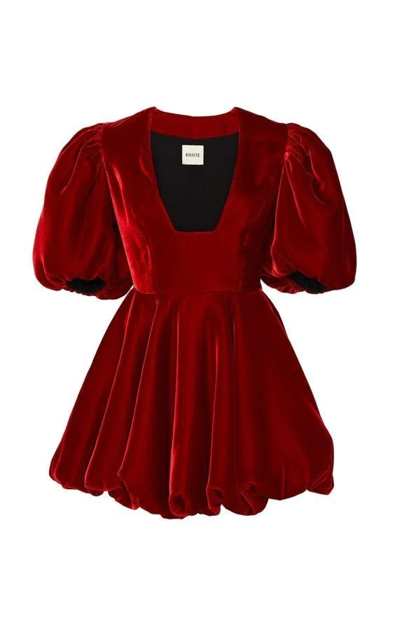 Puffy Sleeves Short Homecoming Dress - VelvetHem