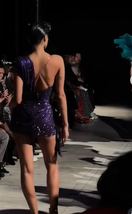 Elegant Purple Sequin Pleated A Line Short Party Dress Cocktail Dress - View 3 | VelvetHem
