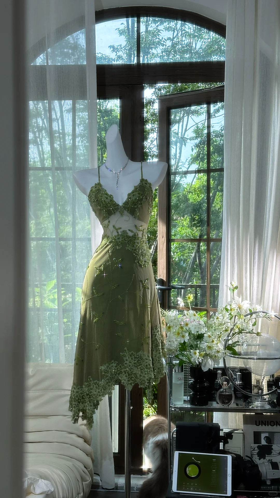 Vintage Lace Appliques Green Homecoming Dress Sexy Straps Birthday Party Dress - VelvetHem