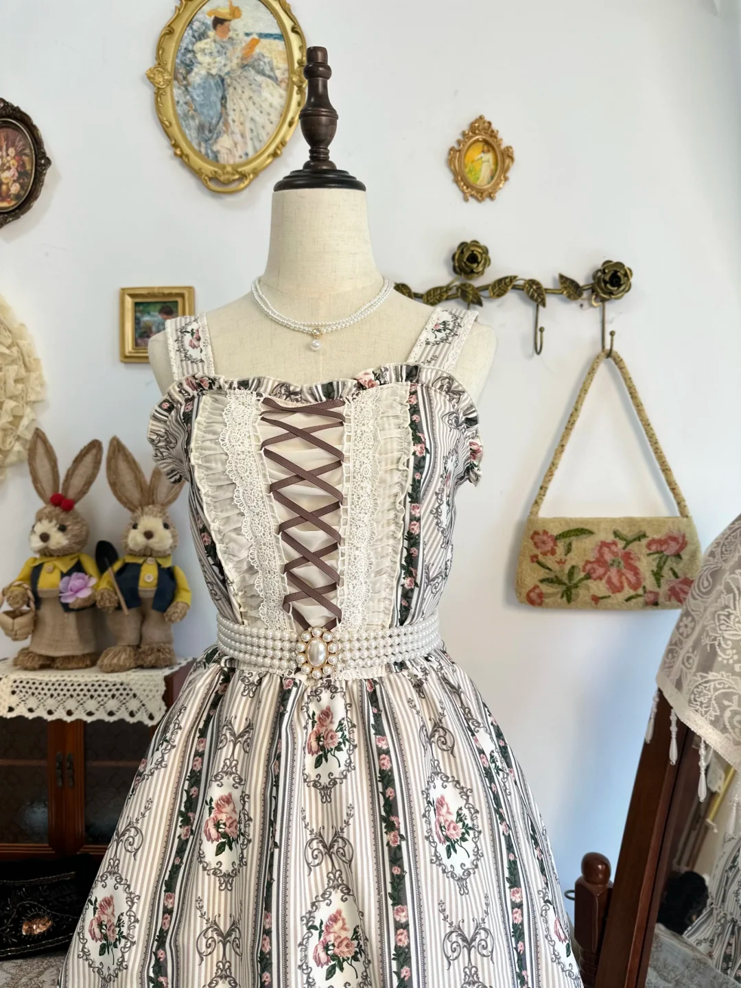 Unique Straps Satin Print Floral Lace Short Birthday Outfits Formal Graduation Homecoming Dress - View 3 | VelvetHem