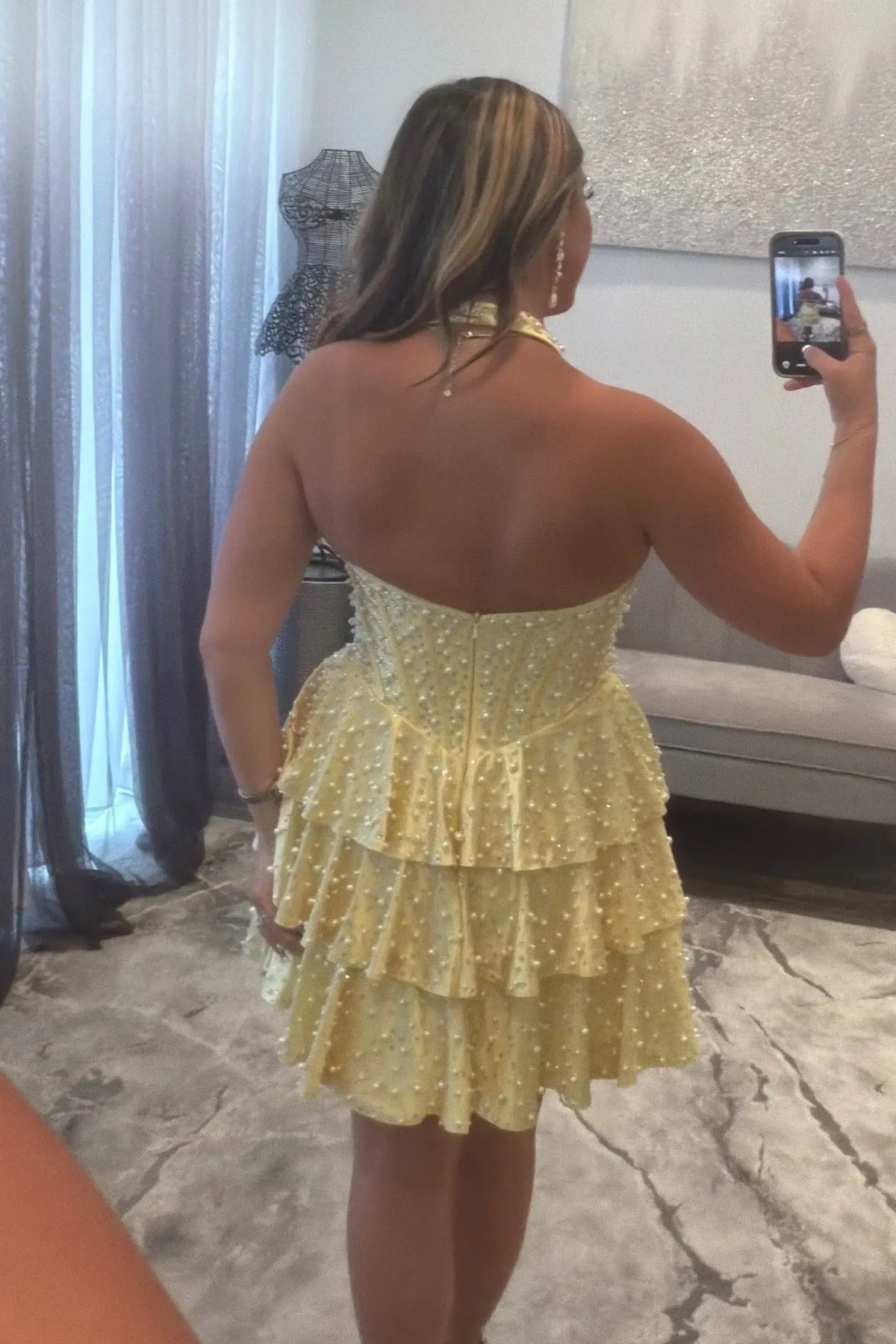 Suzhoufashion Sweetheart Beaded Corset Satin Short Homecoming Dresses with Slit
