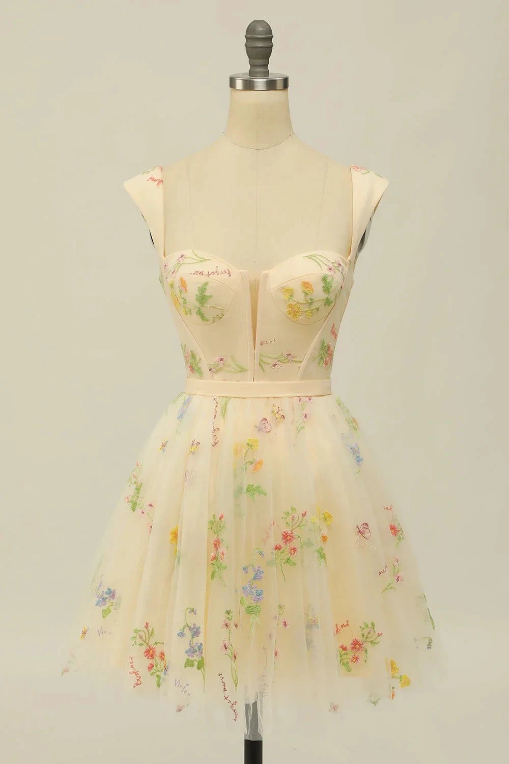Cute Grey Blue A Line Sweetheart Short Homecoming Dress with Embroidery by WEDTREND